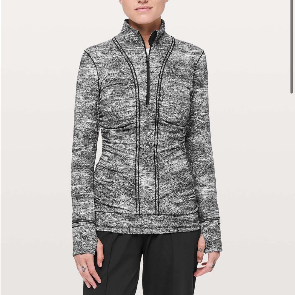 Lululemon Cypress Kiss 1/2 Zip Black Rulu - Size 8